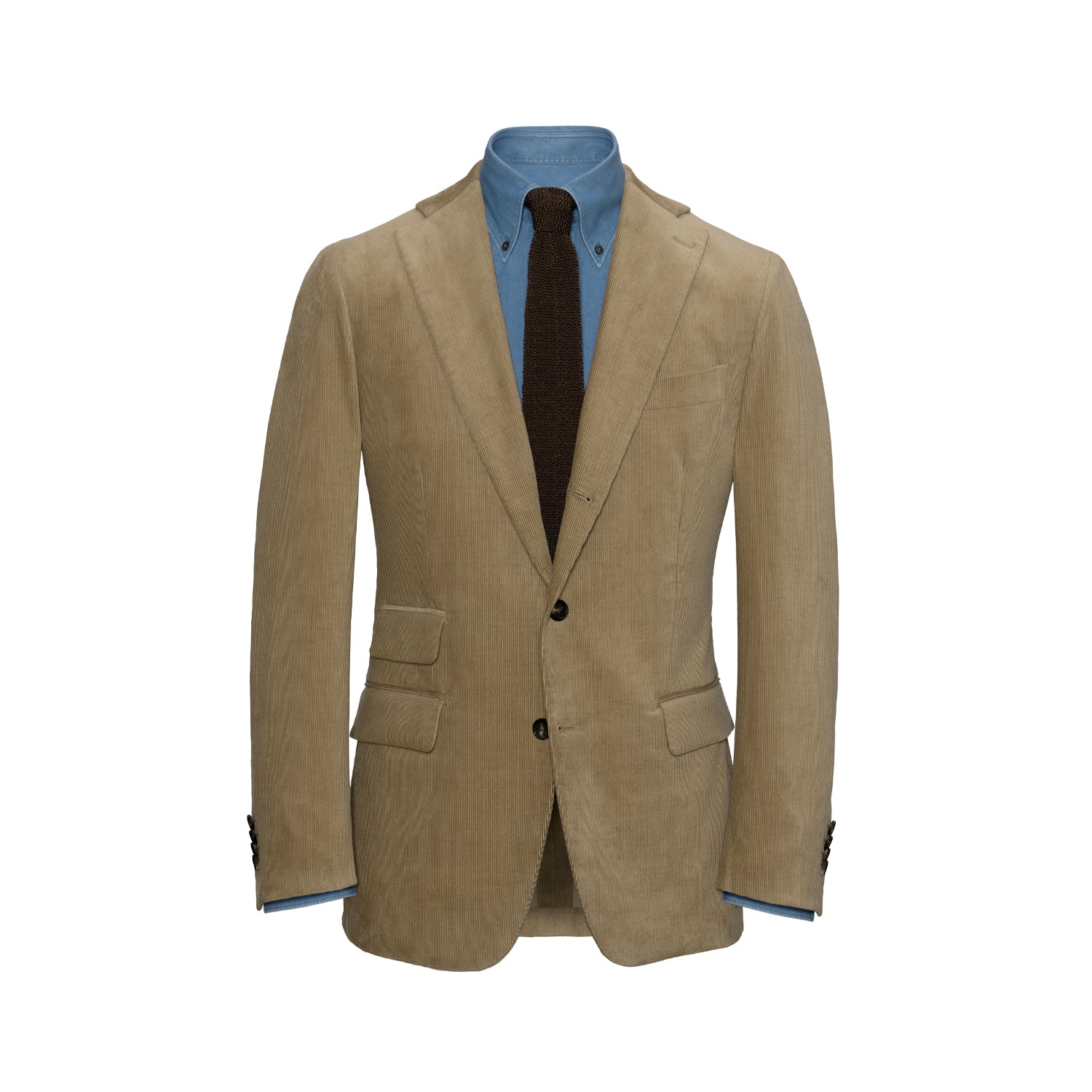 Tobacco Unstructured Corduroy Suit