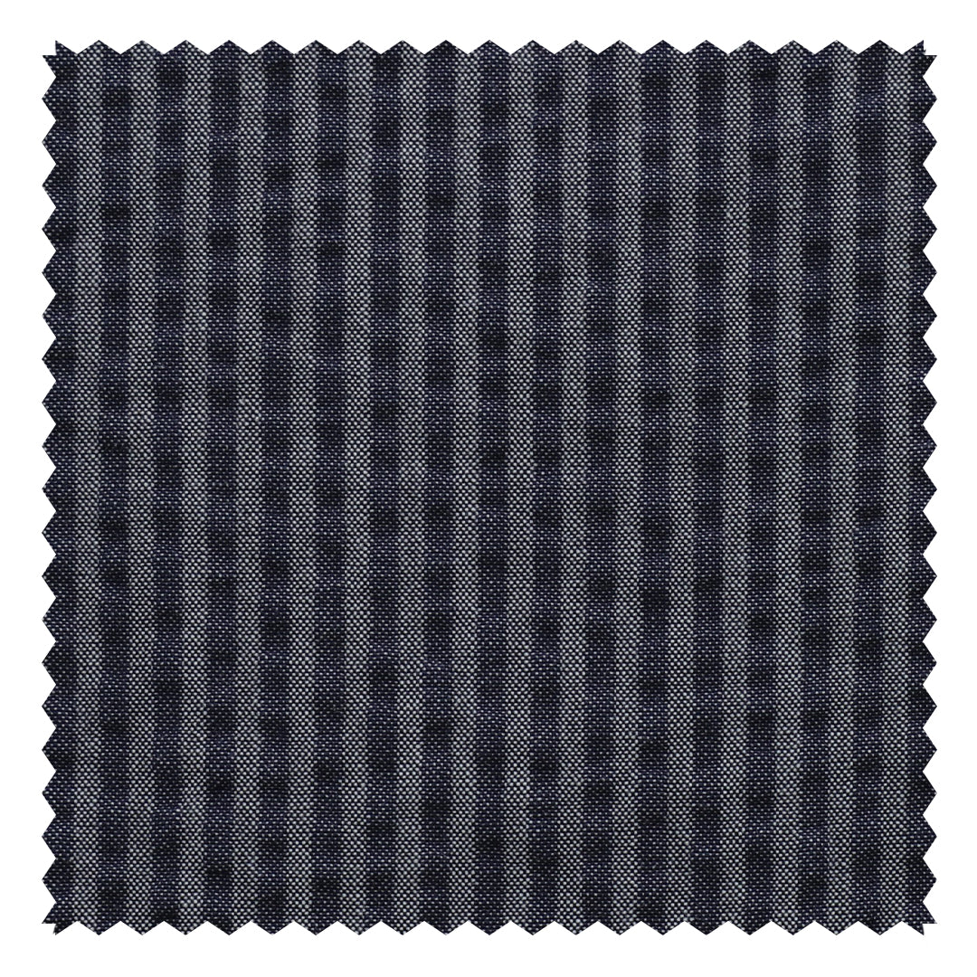 Navy Self Stripe "Zefiro" Seersucker