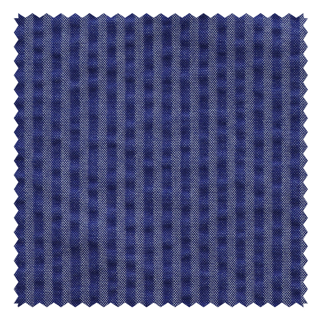 Mid Blue Self Stripe "Zefiro" Seersucker