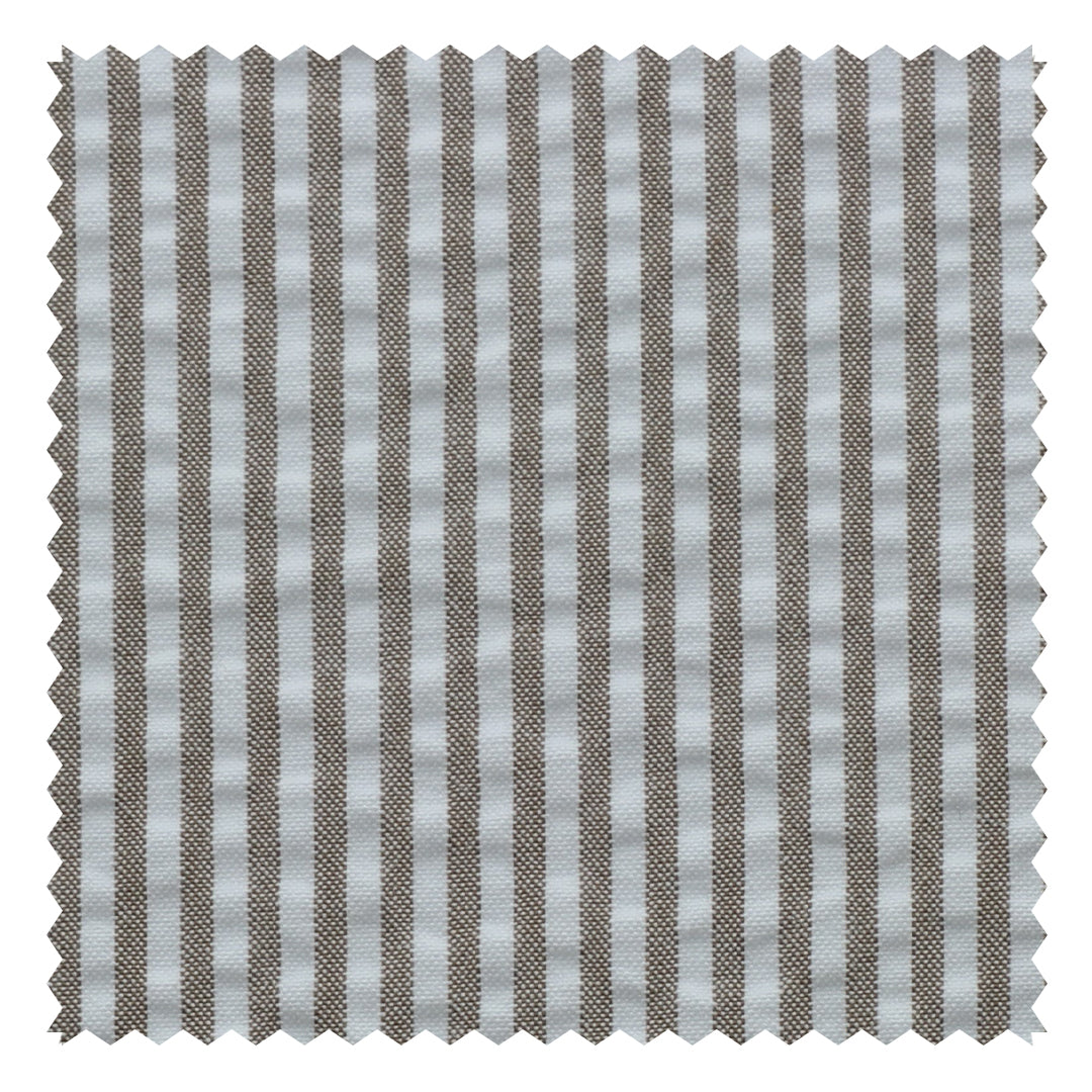 Tan/White Stripe "Zefiro" Seersucker