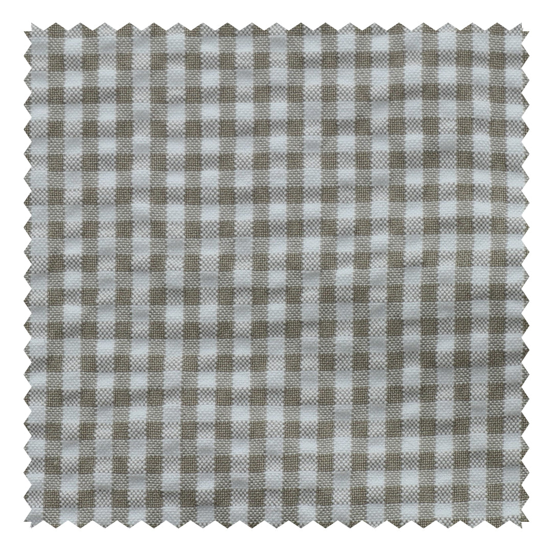 Tan/White Check "Zefiro" Seersucker