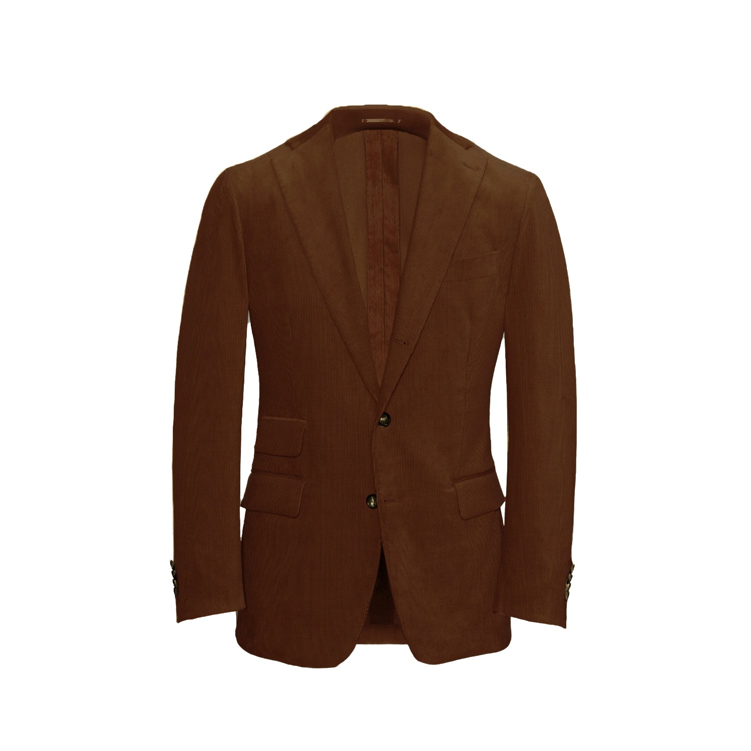 Dark Tan Unstructured Corduroy Suit