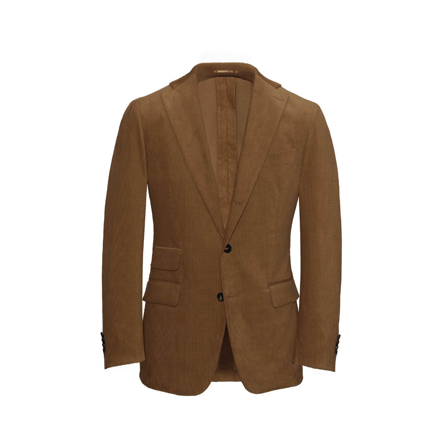 Beige Unstructured Corduroy Suit