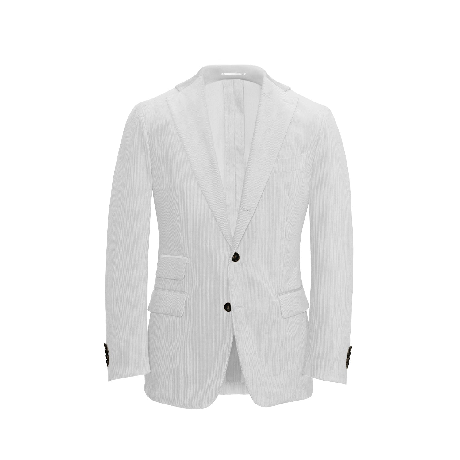 White Unstructured Corduroy Suit