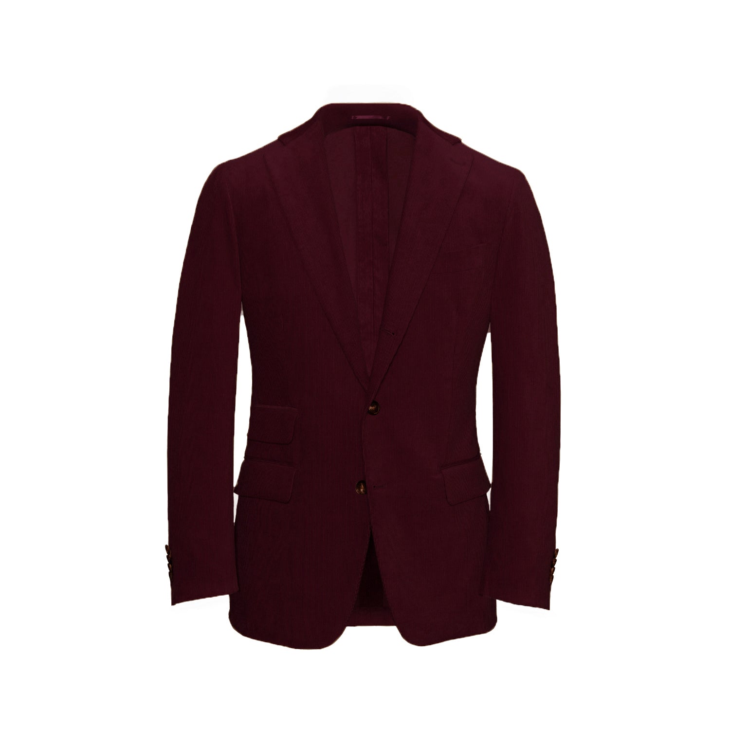Burgundy Unstructured Corduroy Suit
