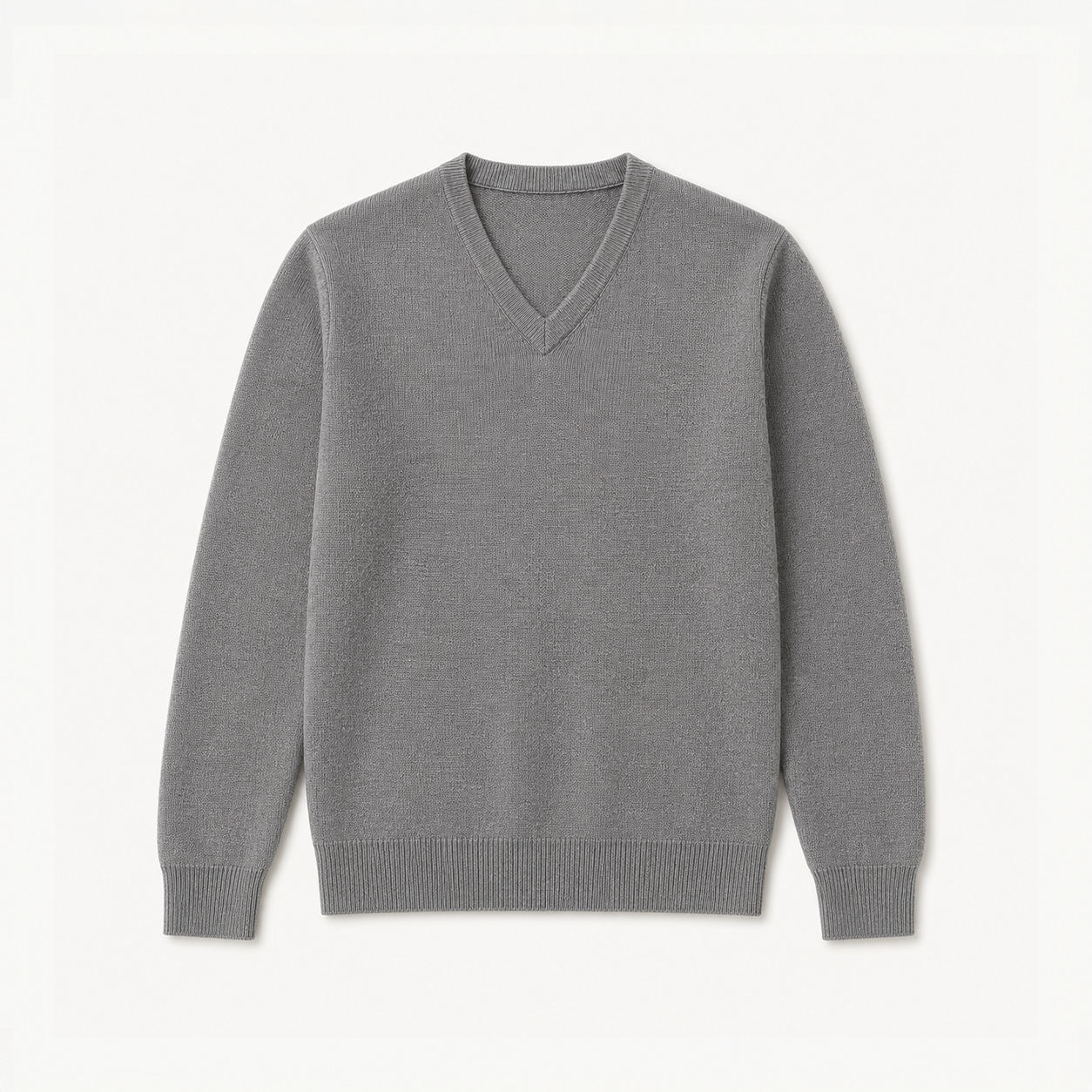 Mid Grey V-Neck Sweater