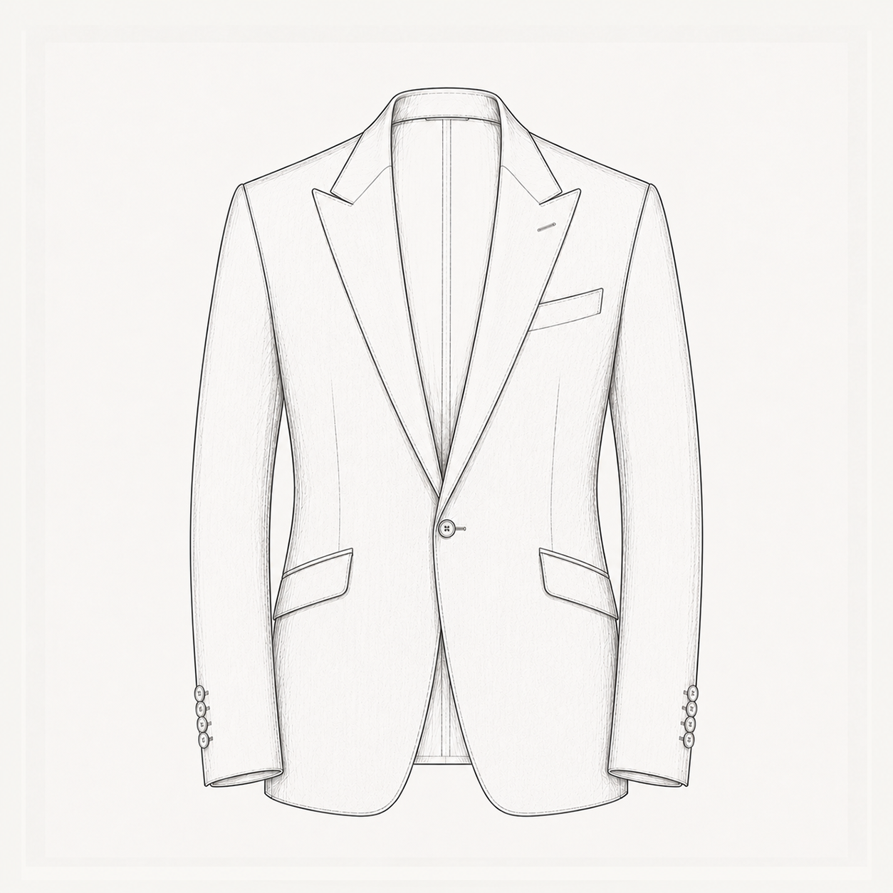 Four Season Dark Navy Peak Lapel Suit