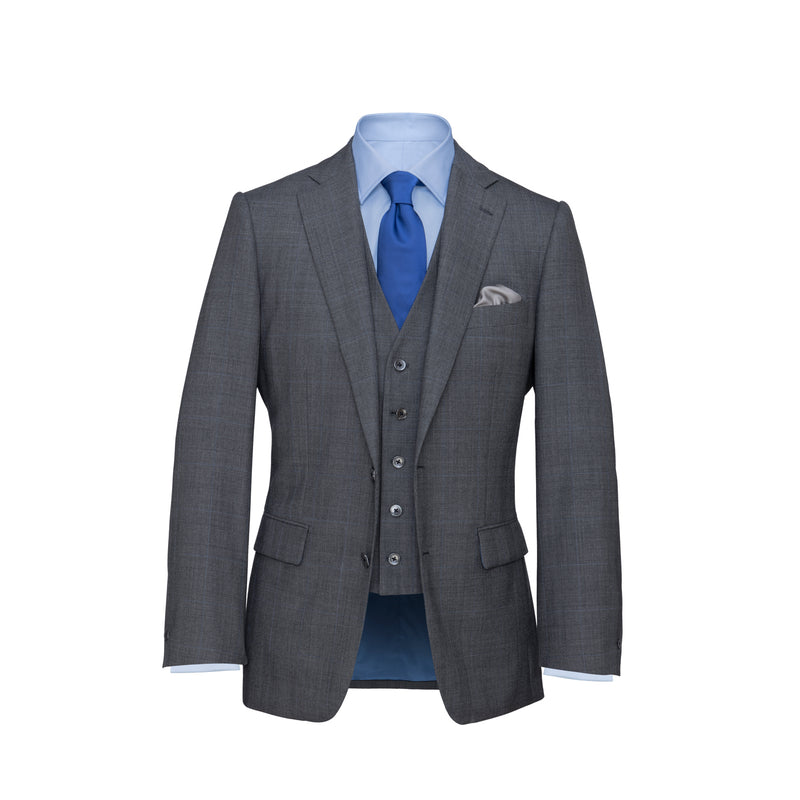 Grey Prince of Wales Three Piece Suit
