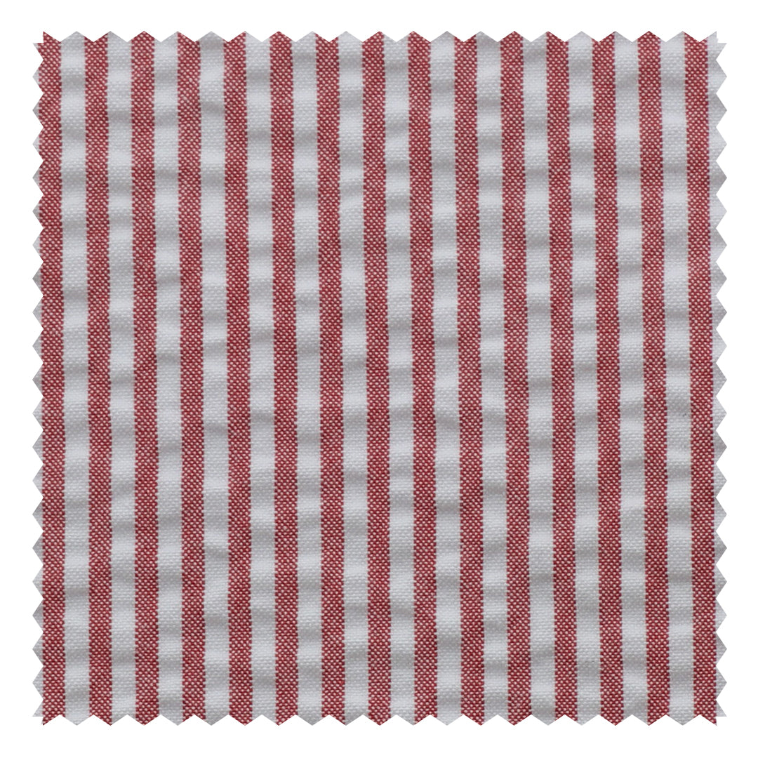 Red/White Stripe "Zefiro" Seersucker