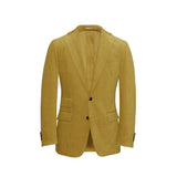 Mustard Unstructured Corduroy Suit