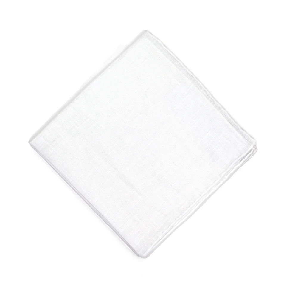 White Linen Pocket Square