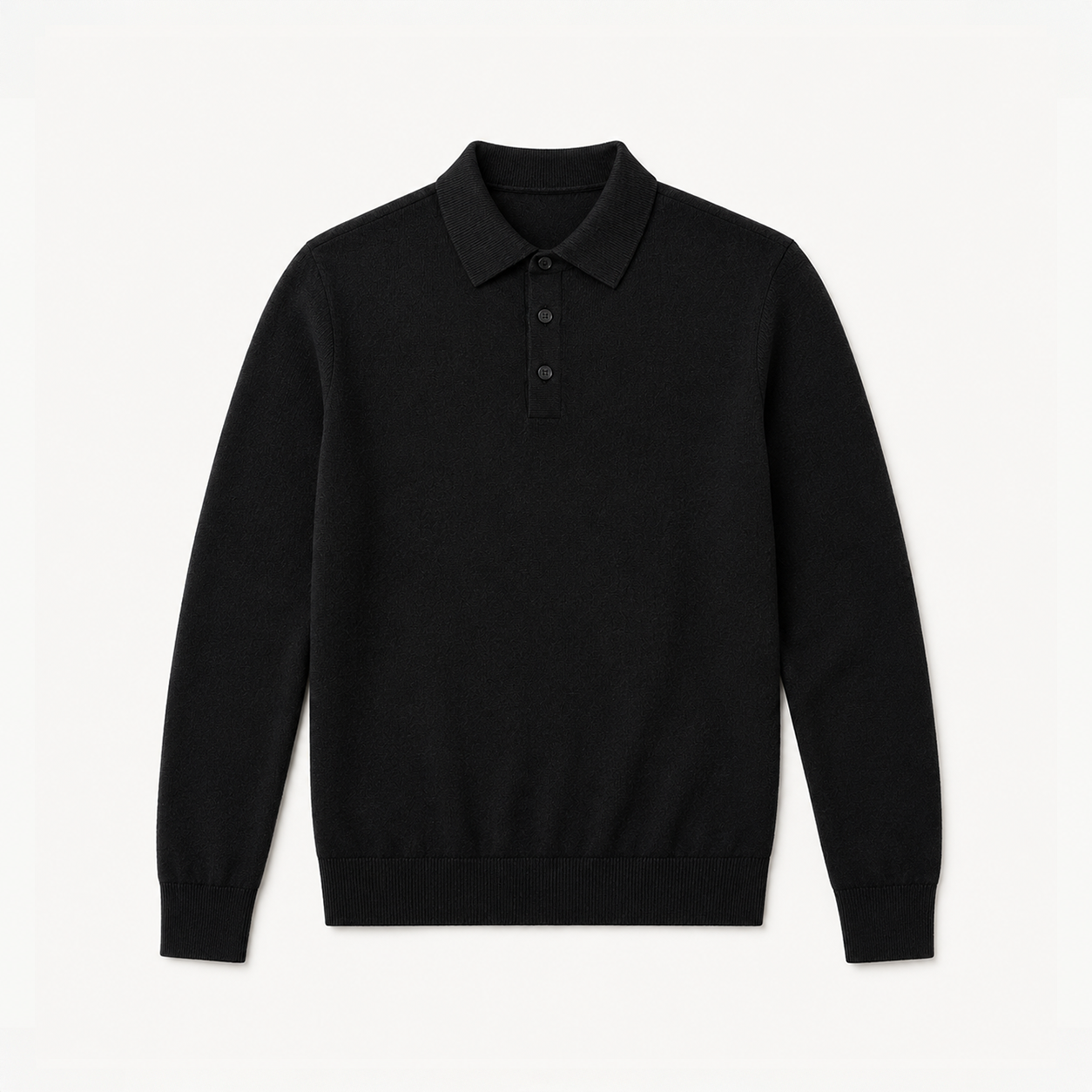 Black Long Sleeve Polo