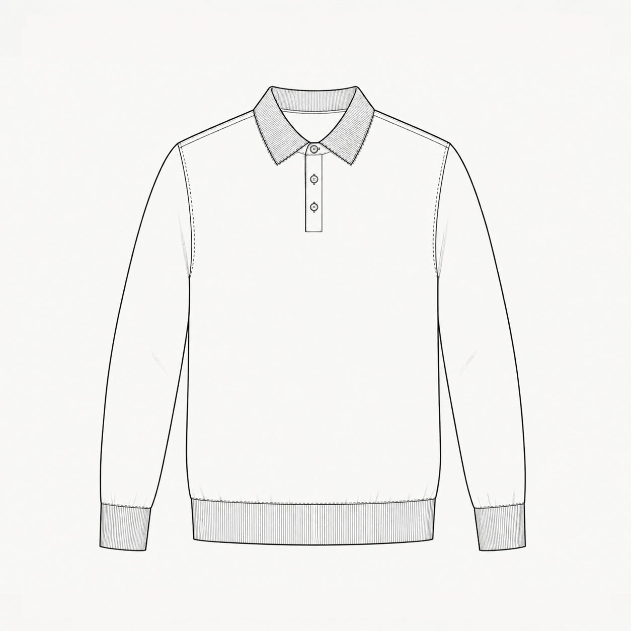 Black Long Sleeve Polo