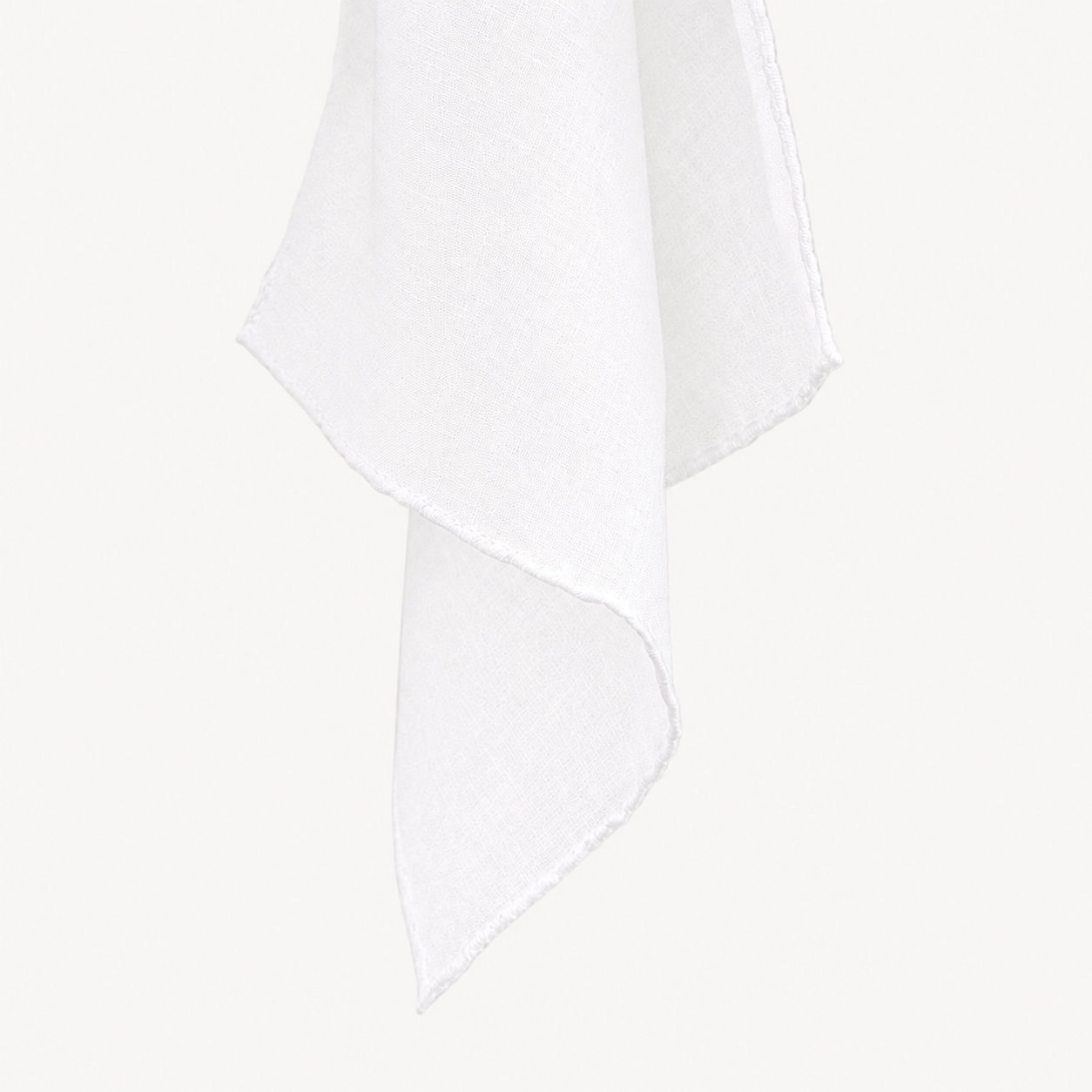 White Linen Pocket Square